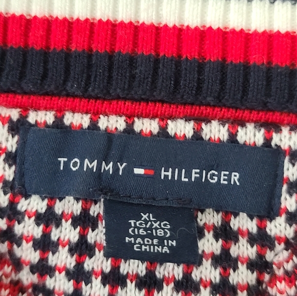 Tommy Hilfiger V-Neck Preppy Sweater, Men's XL - Picture 2 of 7
